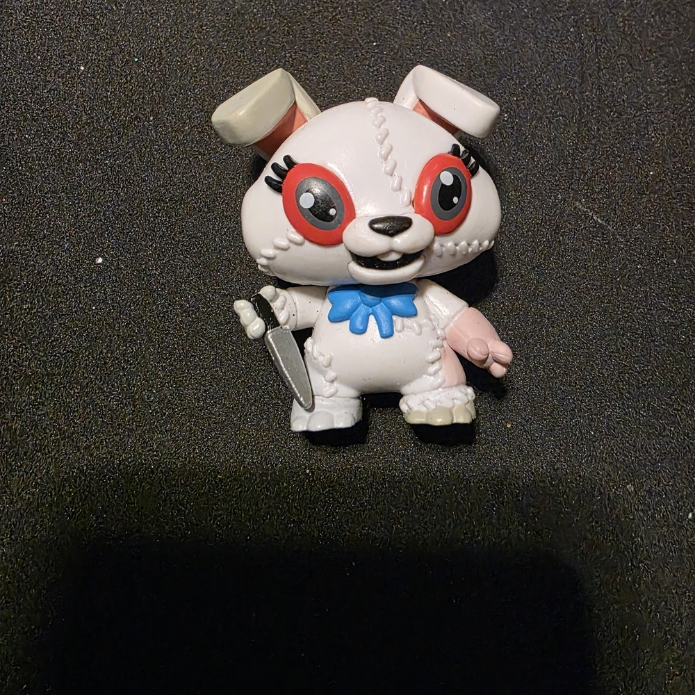 Cute White and Red Bunny Figurine